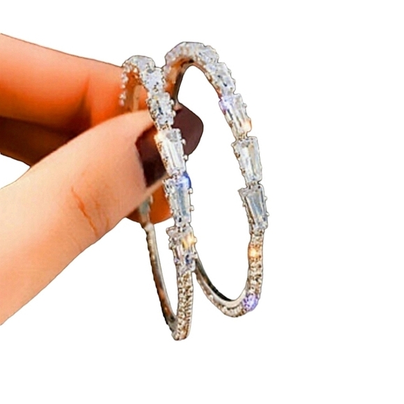 925 Sterling Silver Hoop ✨ Earrings New - Picture 1 of 10